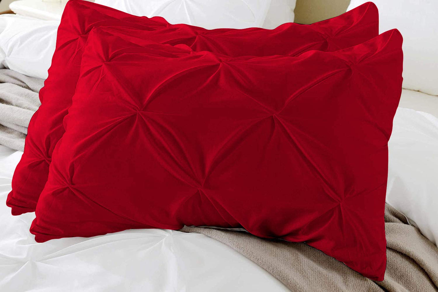 Premium Quality - King/California King Size (94" x 104") Inches, 3Pcs Pinch Pleated Comforter Set, 400GSM 100% Egyptian Cotton 800 Thread Count - Chocolate Solid