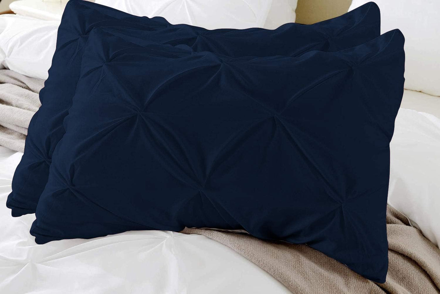 Premium Quality - King/California King Size (94" x 104") Inches, 3Pcs Pinch Pleated Comforter Set, 400GSM 100% Egyptian Cotton 800 Thread Count - Chocolate Solid