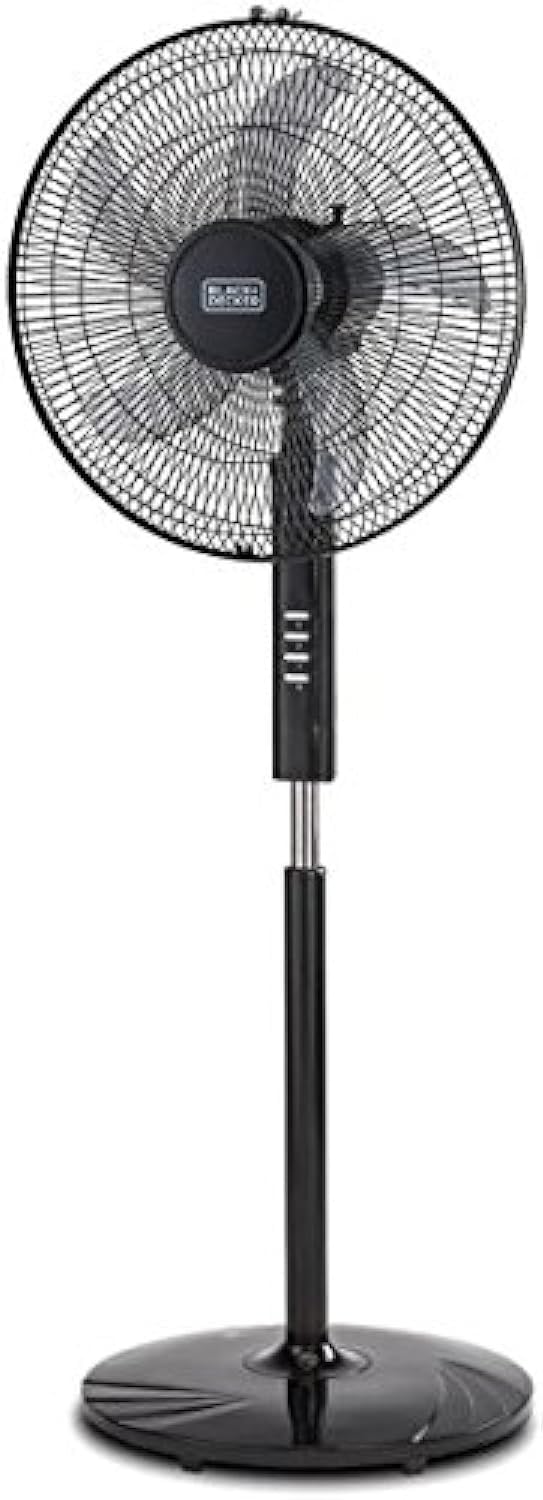 Black & Decker 60W Stand Fan 16 Inch Diameter, 90° Wide Swing 3 Speeds Plus Modes And 5AS Blade, For The Perfect Temperature FS1620-B5 2 Years Warranty