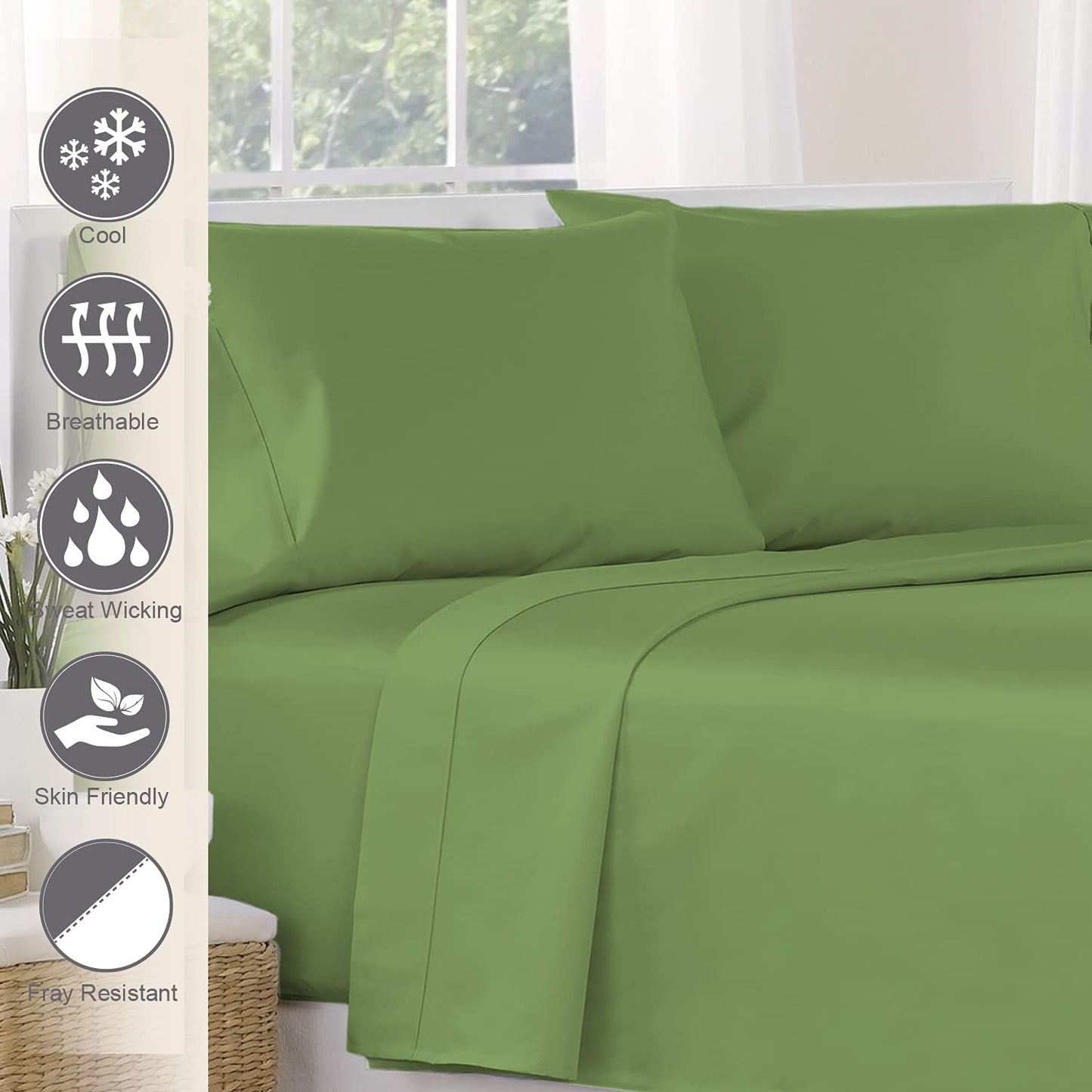 Pizuna Pure 100% Cotton Flat Sheets Only Full Off White (1 PC), Luxurious 400 Thread Count Long Staple Cotton Sateen with 4inch Hem (Combed Full Flat Sheet Only Cotton)
