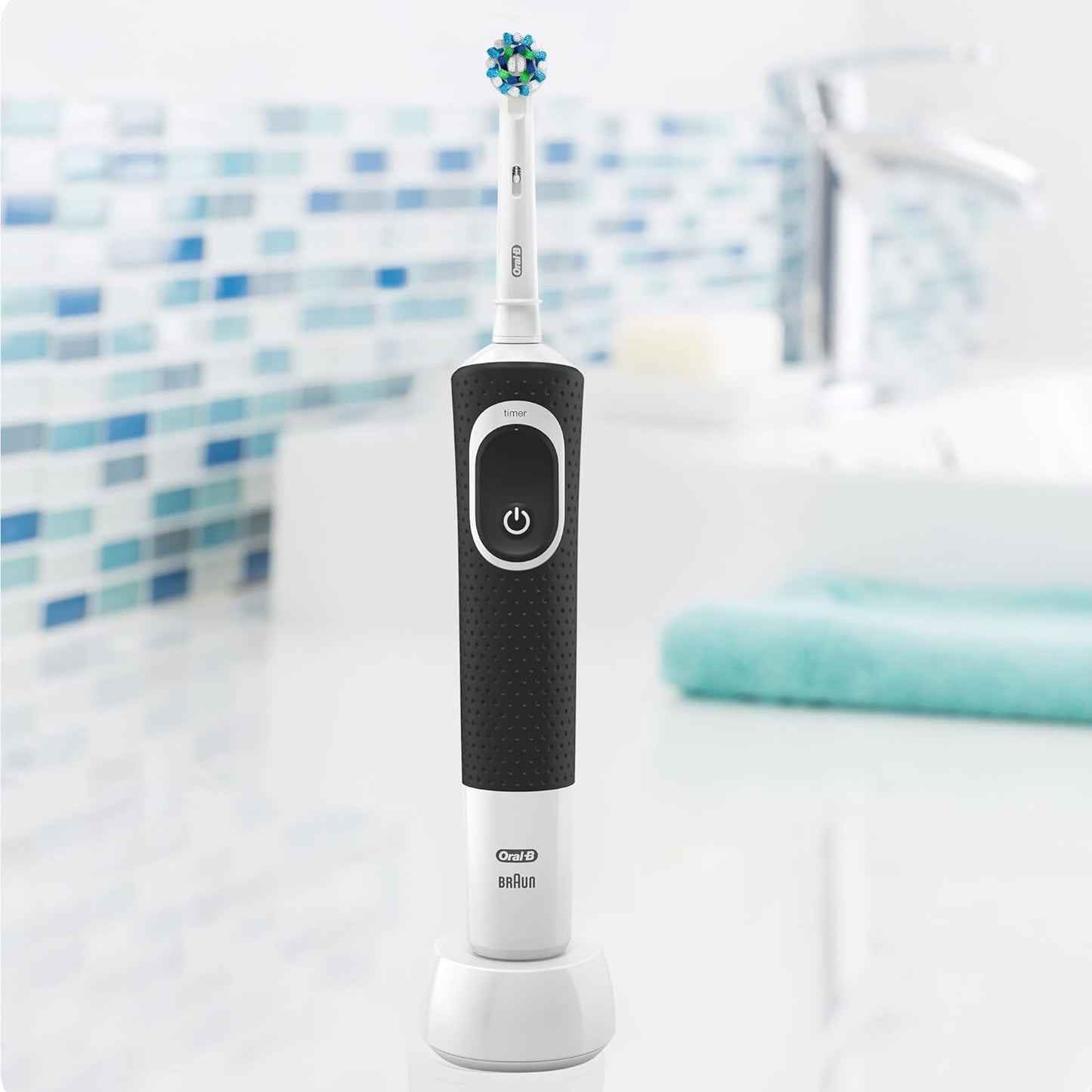 Oral-B Vitality 100 Black Electric Rechargeable Toothbrush, With Uae 3 Pin Plug
