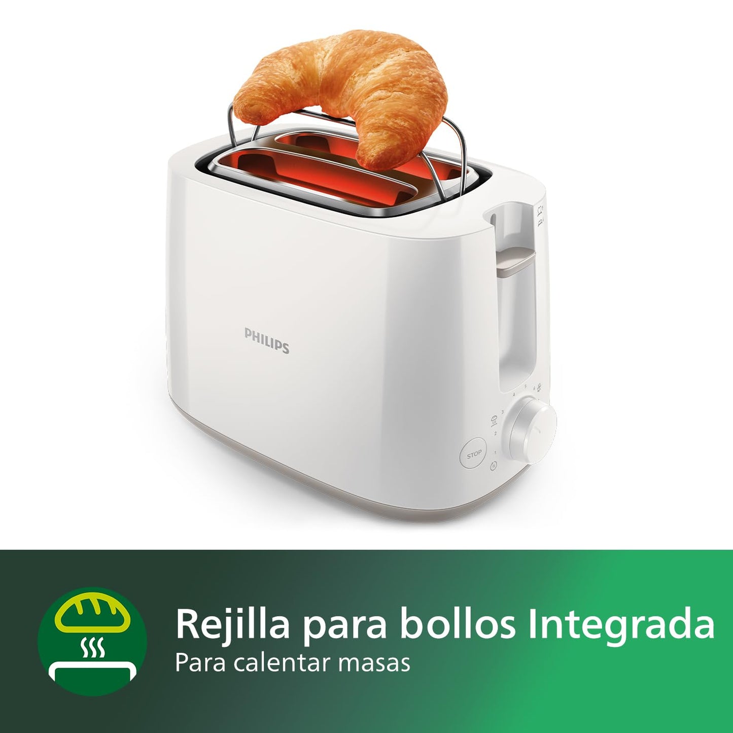 Philips Domestic Appliances Philips HD2581/00, Kunststoff, weiß, 18,8 x 27,5 x 15,6 cm