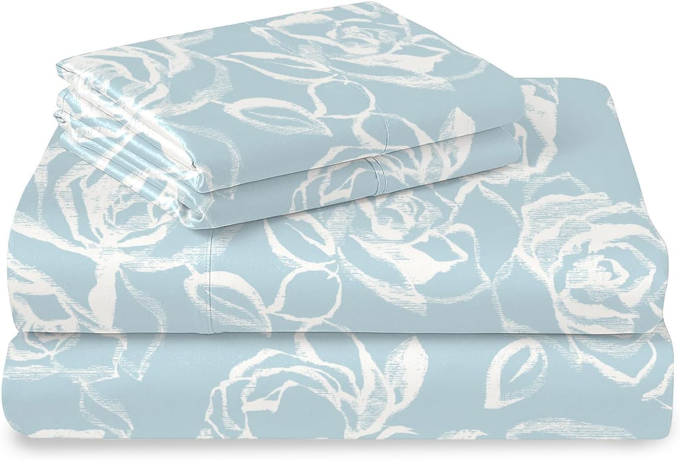 Pizuna Pure 100% Cotton Sheets California King Size, Luxurious 400 Thread Count Long Staple Cotton Sateen Sheets California King with 15inch Deep Pocket (Combed Cotton Sheets California King)