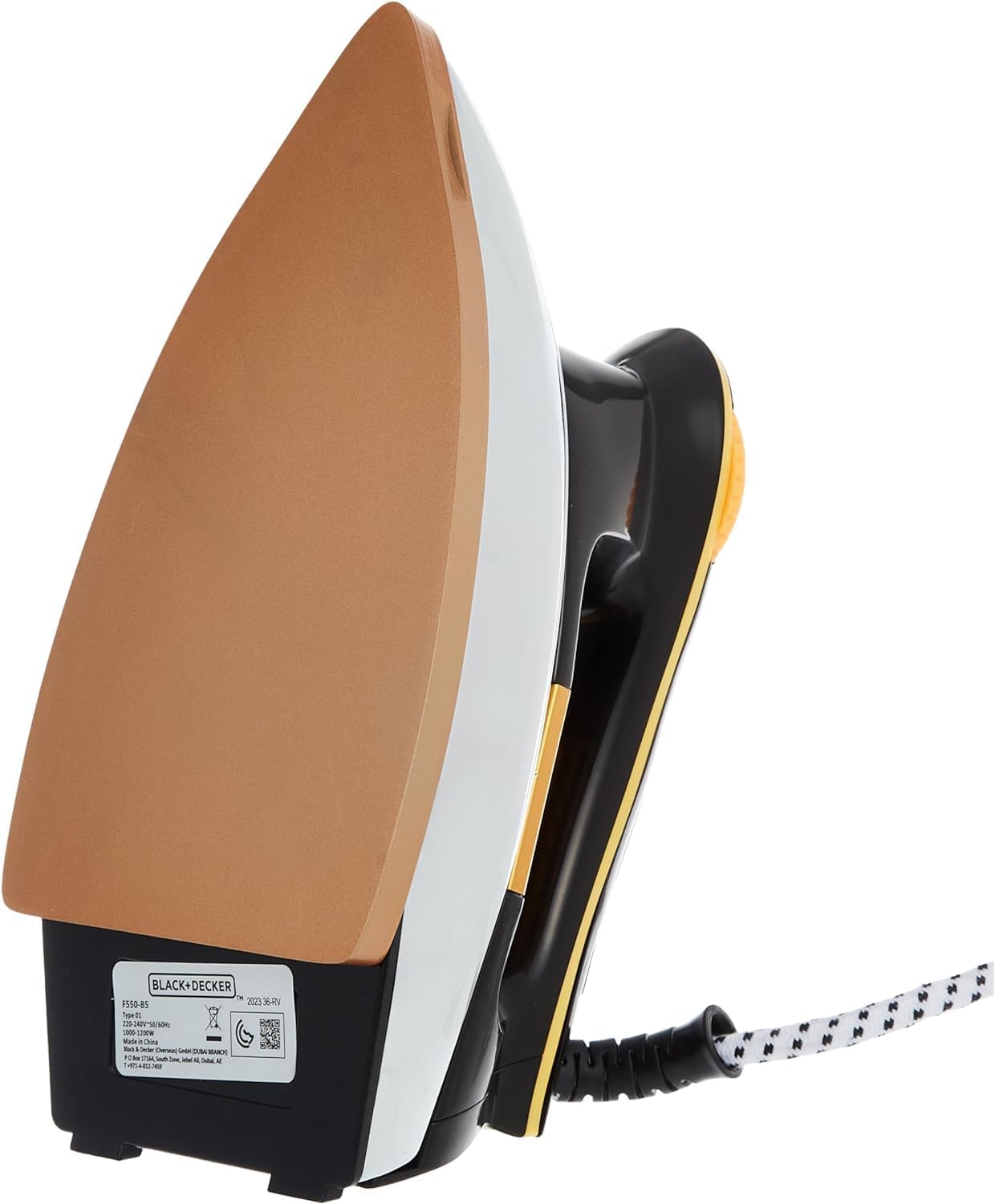 Black & Decker 1200W Heavy Weight Dry Iron Black/Gold F550-b5 2 Year Warranty