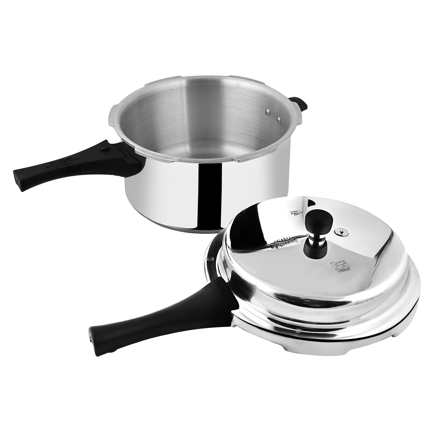 Prestige Popular Pressure Cooker | Aluminium Cooker with Lid 5 Ltr| Silver