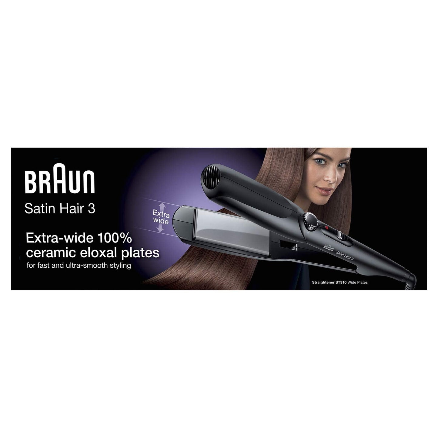 Braun Satin Hair 3 St310 Hair Straightener With Wide Plates, One Size