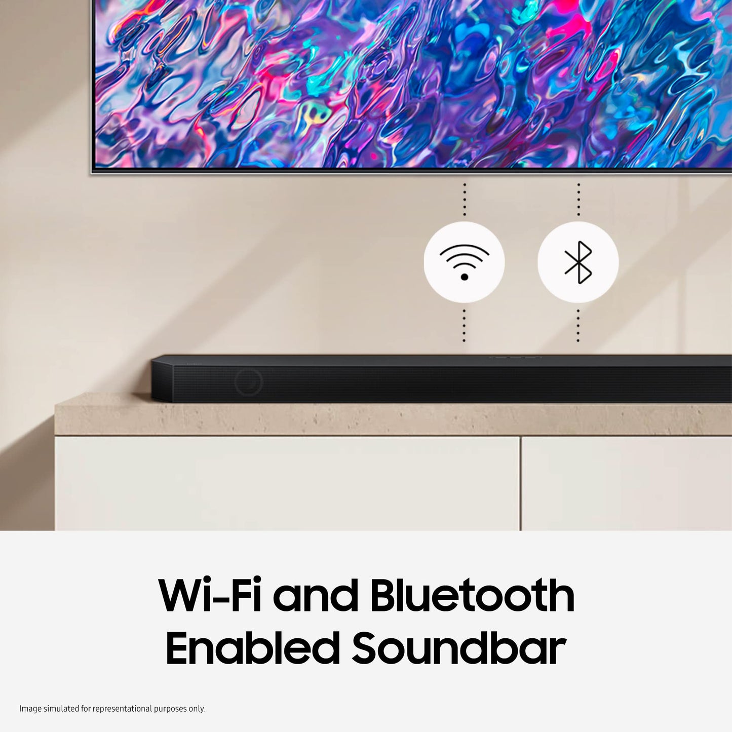 Samsung Q-Symphony soundbar (HW-Q700B) with 3 Channels, 1 subwoofer Channel, and 2 up-Firing Channels, Dolby True HD with Google & Alexa Smart Speaker (Black)
