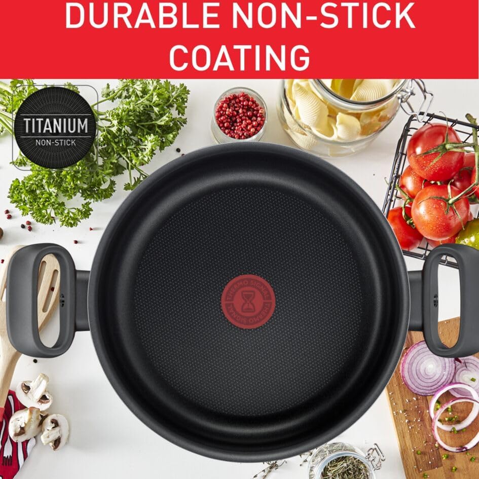 Tefal G6 Tempo Flame 32 Cm Non Stick Frypan With Thermo Spot, Red, Aluminium, C3040883