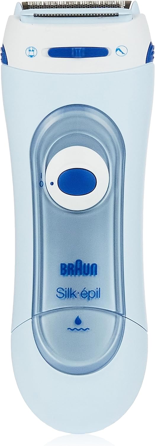 Braun Silk-épil Lady Shaver 5-160, 3-in-1 Wet and Dry Electric Shaver, Trimmer and Exfoliation System with 2 Extras, Blue