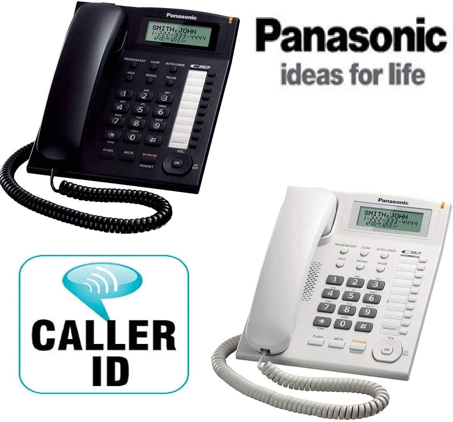 Panasonic KX-TS880 Integrated Corded Telephone, Black