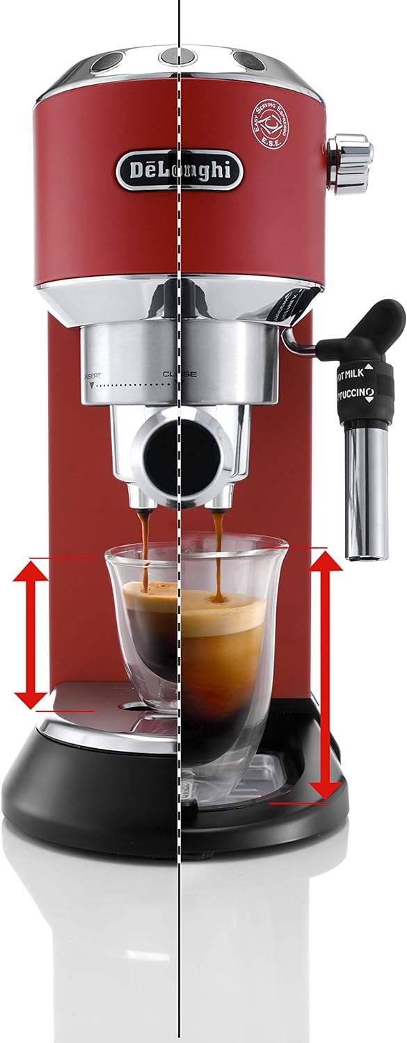 De'Longhi Dedica Style Pump Espresso Machine, Red - EC685.R - International Version