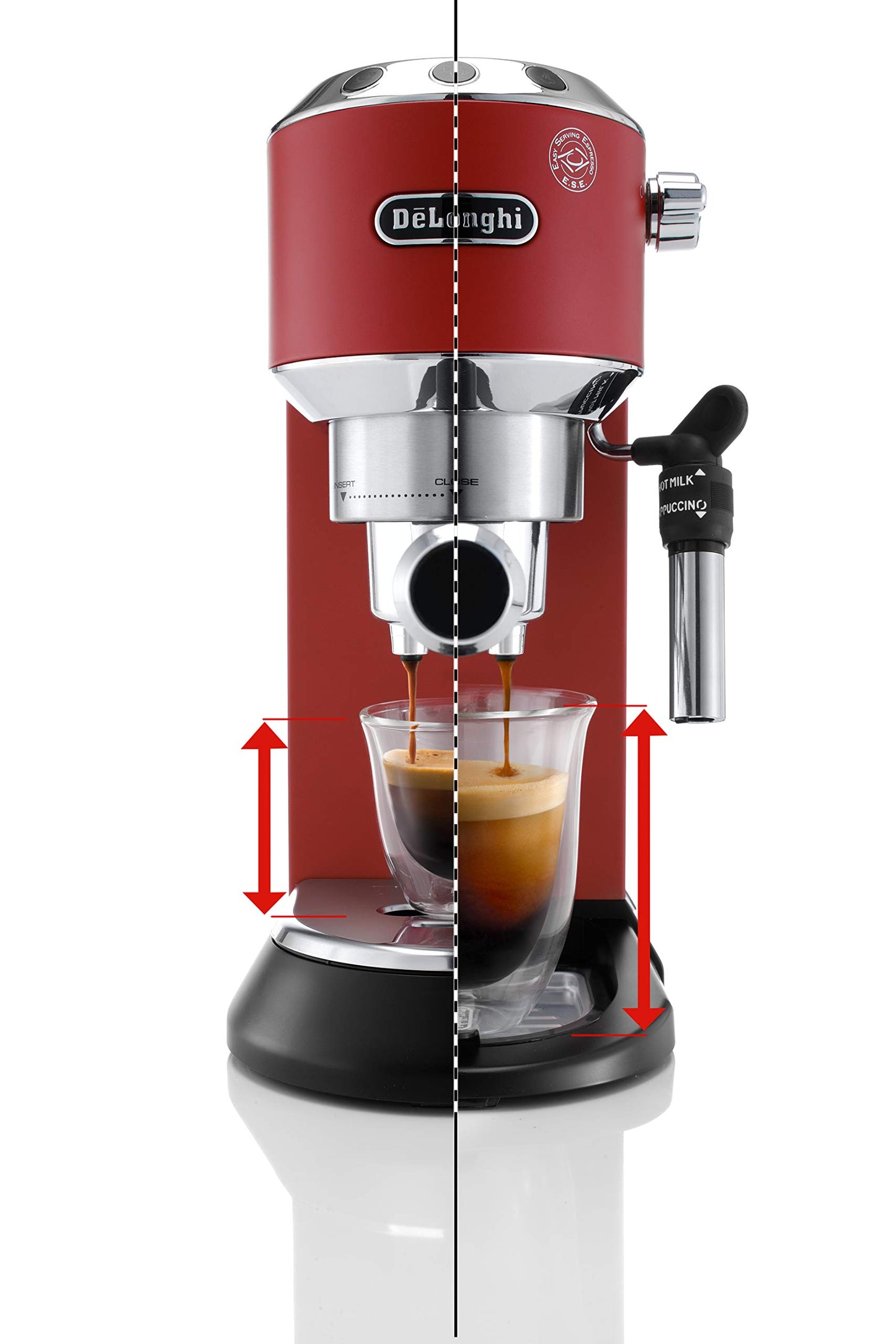 De'Longhi Dedica Style Pump Espresso Machine, Red - EC685.R - International Version