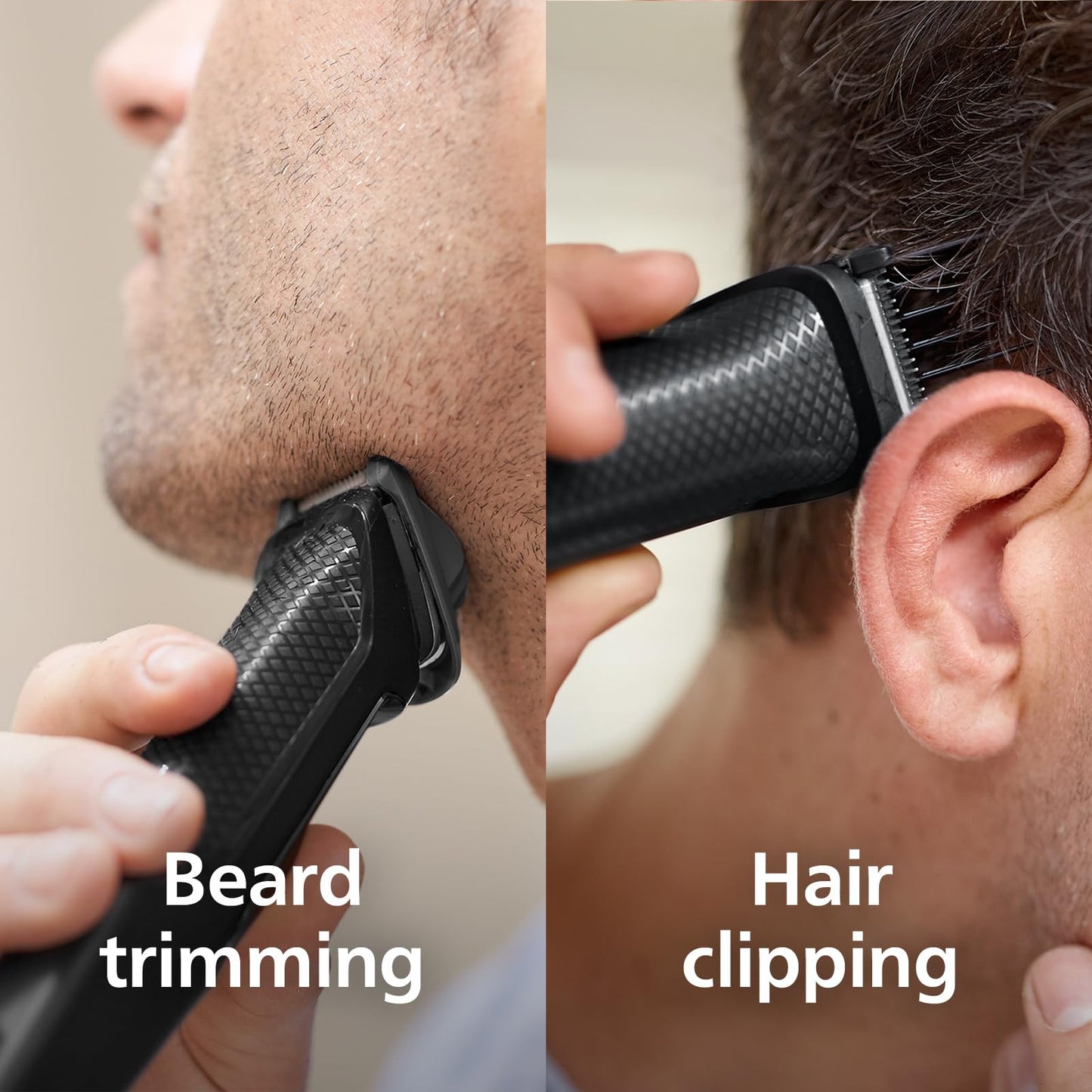 Philips Multigroom Series 3000 for Face, 6-in-1 Grooming Kit for beard, moustache, nose & ear hair, cordless, 60 min runtime, 16h full charging time, MG3710/33,Black