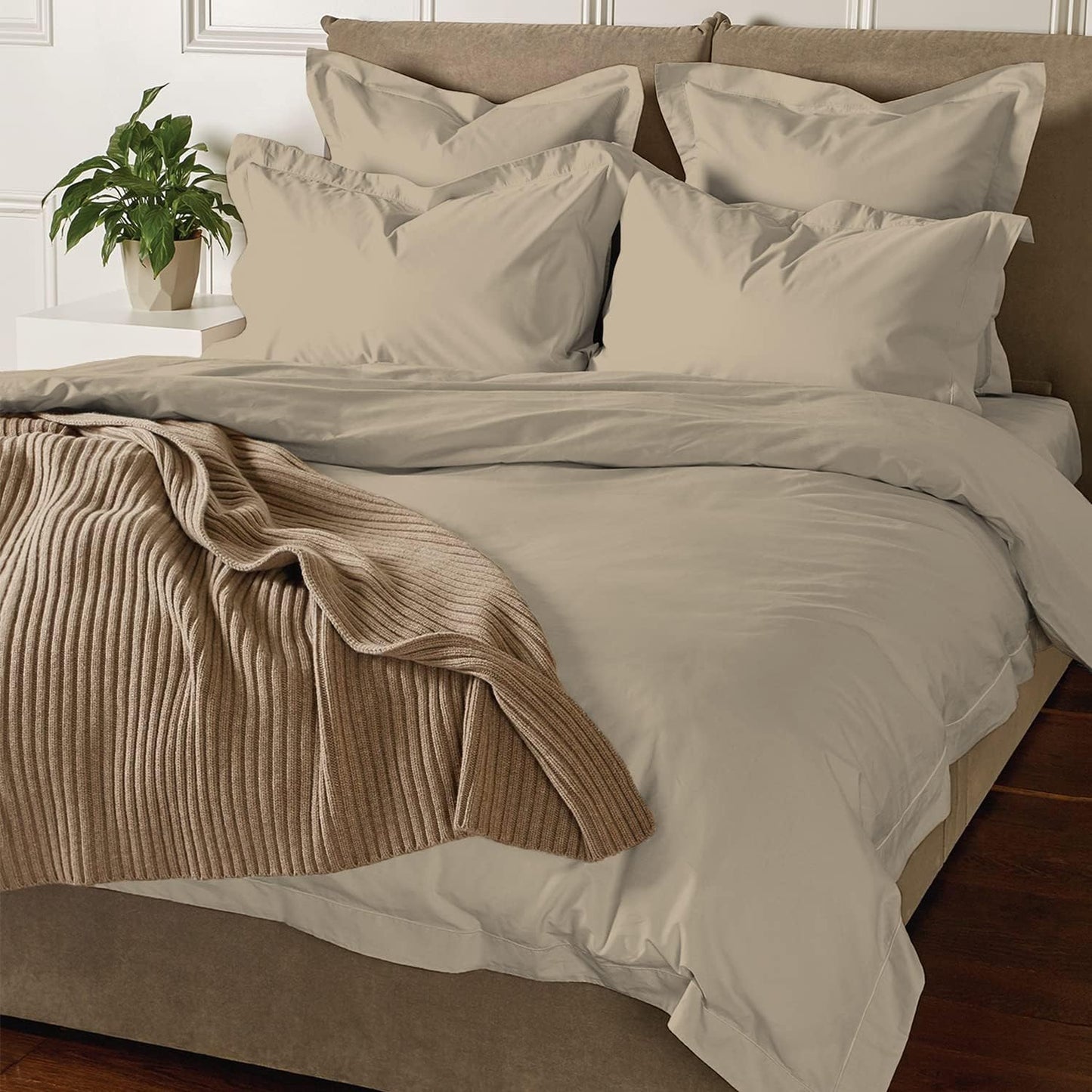 Pizuna Pure 100% Cotton Queen Duvet Cover Set, 800 Thread Count Long Staple Cotton Thick Sateen Weave with Button Closure (Combed Baby Blue Cotton Duvet Cover Queen)