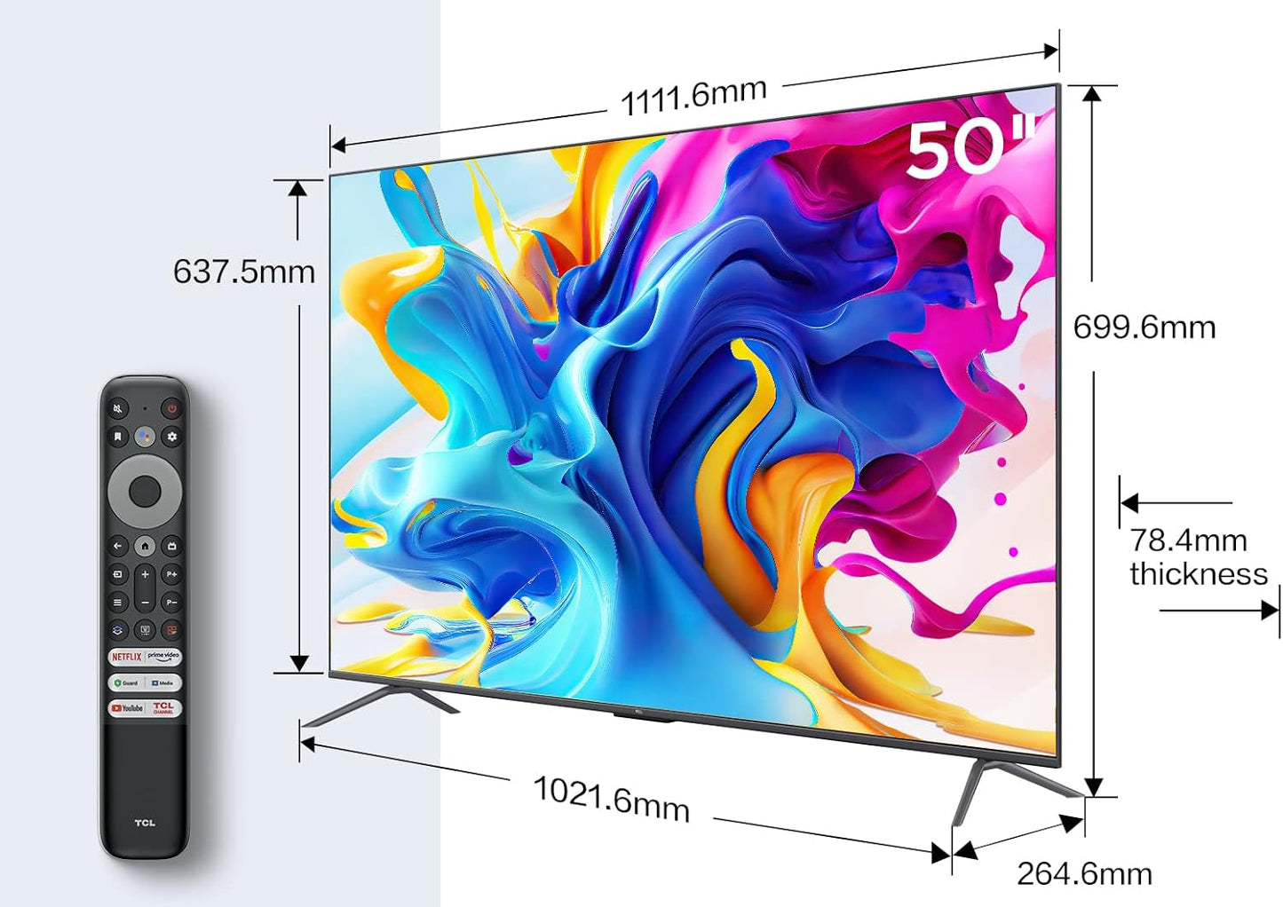 TCL 75 Inch TV 4K QLED Smart TV Dolby Vision Atmos HDR 10+ Game Master Wide Colour Gamut Quantum Dot Technology - 75C645 (2023 Model)