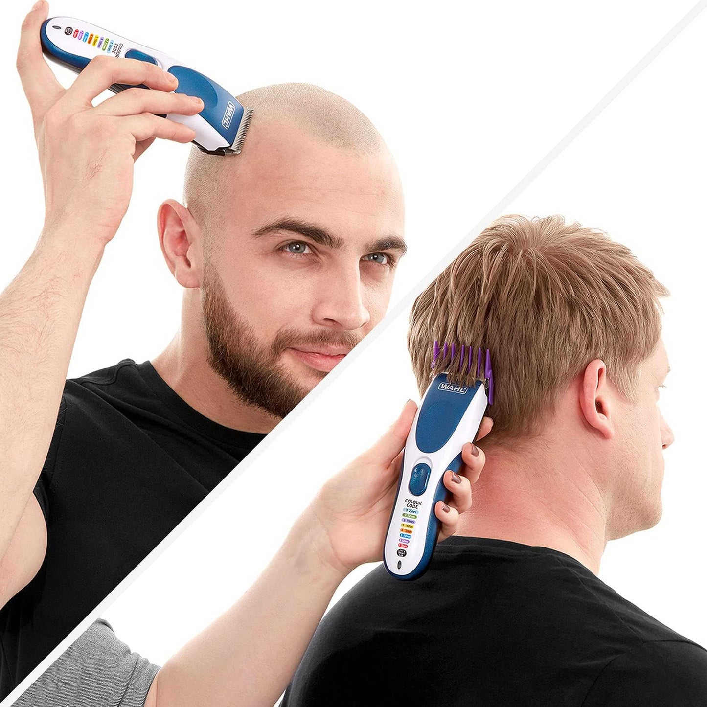 Wahl Colour Pro Cordless Clipper Kit, Soft Hairbrush Neck Duster, 12 Colour Coded Guide Combs, Hair Clippers for Men, Head Shaver, Men's Hair Clippers, Easy Home Haircutting, Family Haircuts