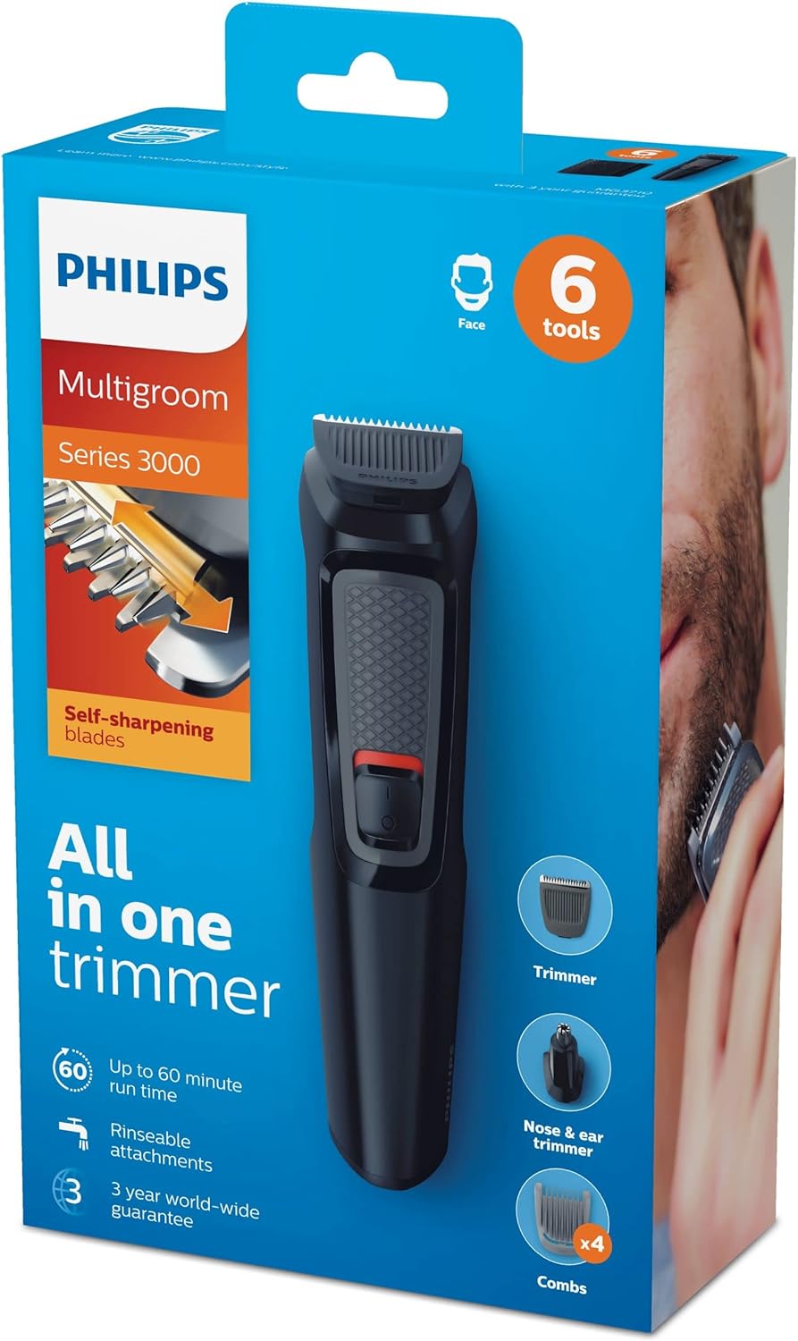 Philips Multigroom Series 3000 6-In-1 Trimmer - Mg371013, 2 Years Warranty