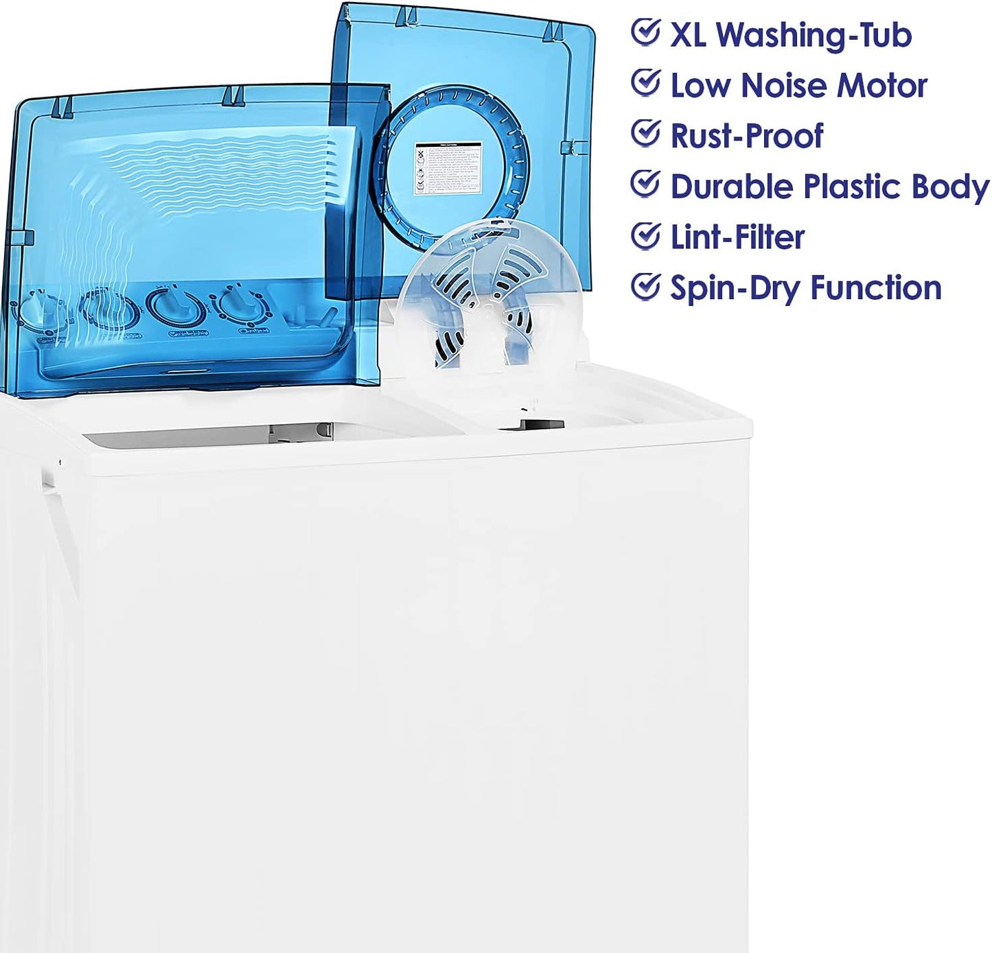 Super General 12 Kg Twin Tub Semi Automatic Washing Machine, White - SGW125