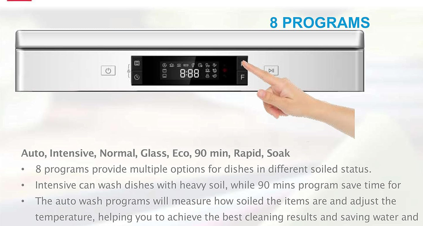 Sharp 8 Programs 14 Place Settings 3 Layered, Stainless Steel Tub Free Standing Dishwasher Silver ~ Qw-Ma814-Ss3"Min 1 year manufacturer warranty"