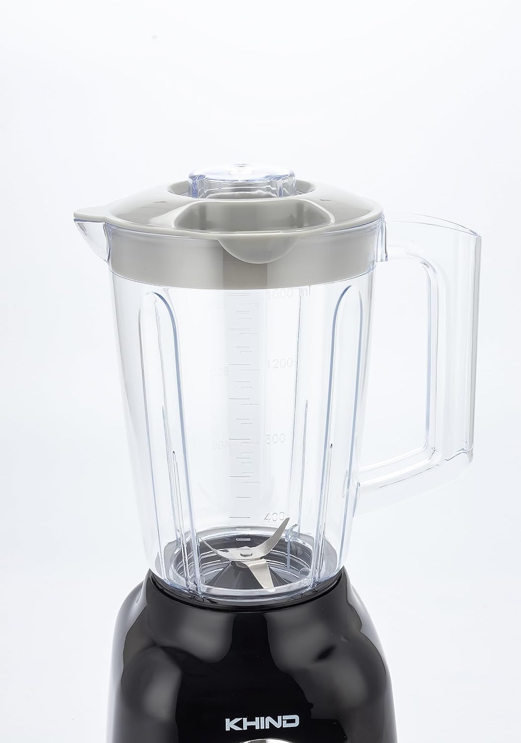KHIND 330W Blender, 1.5L Jar, 2 Speed, Jar Safety Locking Mechanism, Compact and Sleek Design with Safety Switch, Powerful and Durable Motor, Rust-Free Stainless Steel Blades, Black and White - BL1542