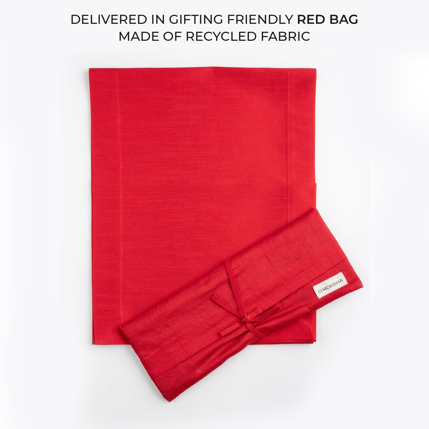 D'Moksha Homes Wine Red Table Runner 14 x 48 Inch - Vegan Silk, Elegant Wine Red Silk Table Runner 48 inch - Machine Washable for Coffee Tables, Fall, Halloween - 100% Cruelty Free, Recycled Fabric