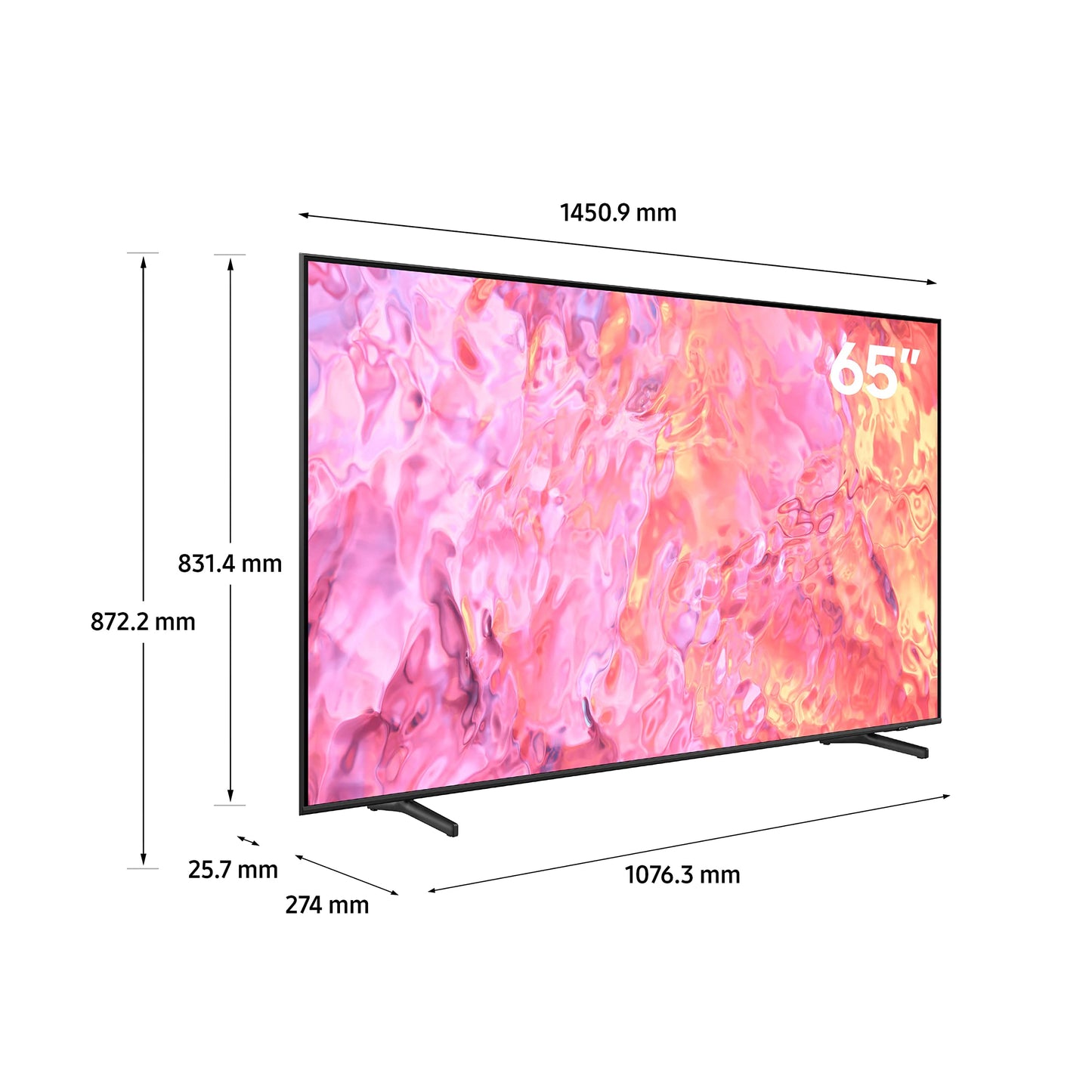 SAMSUNG Smart TV, QLED, Q60C, 65 Inch, Titan Gray, 2023, Quantum Dot, HDR10+, AirSlim, Smart Hub, QA65Q60CAUXZN