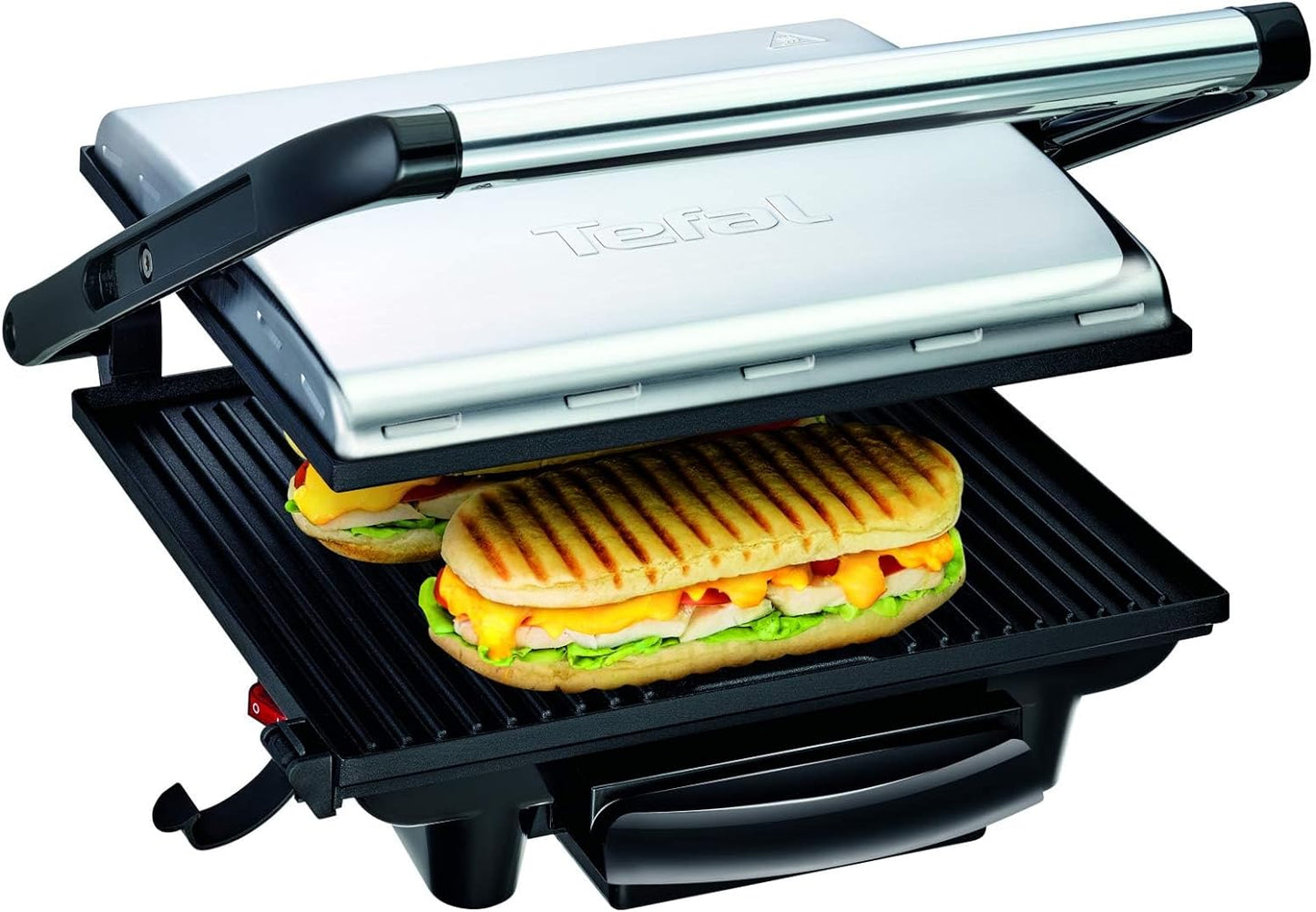 TEFAL Grill | Ultra compact Barbecue / BBQ Grill / Sandwich Maker | 1700 watts | Silver | 2 Years Warranty | GC302B28