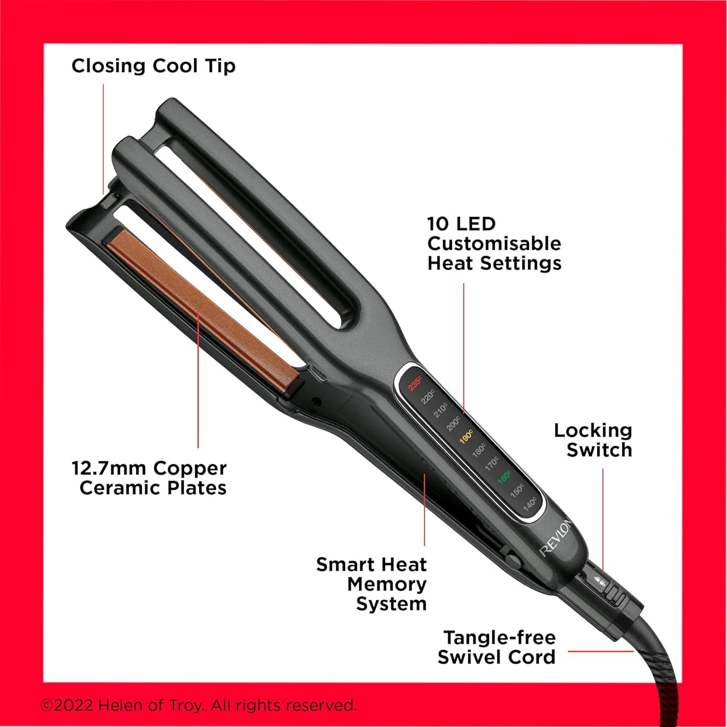 Revlon Wave Master Jumbo Waver (Three-Prong Jumbo Barrels, Tourmaline Ceramic Coating, 30 Heat Settings Up to 190°C) RVIR3056UKE
