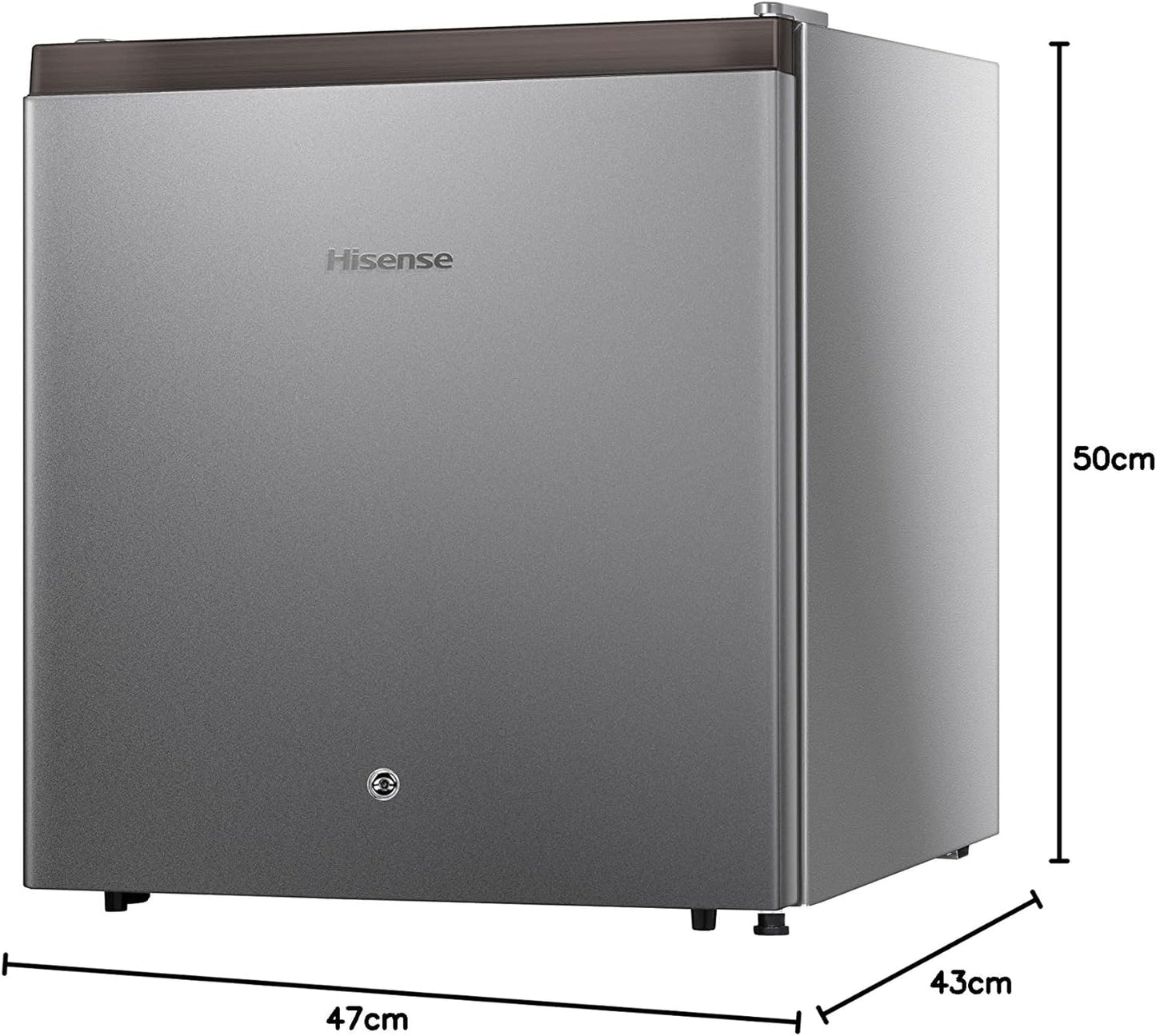 Hisense 42 Liter Compact Single Door Refrigerator, Silver - RR60DAGS0