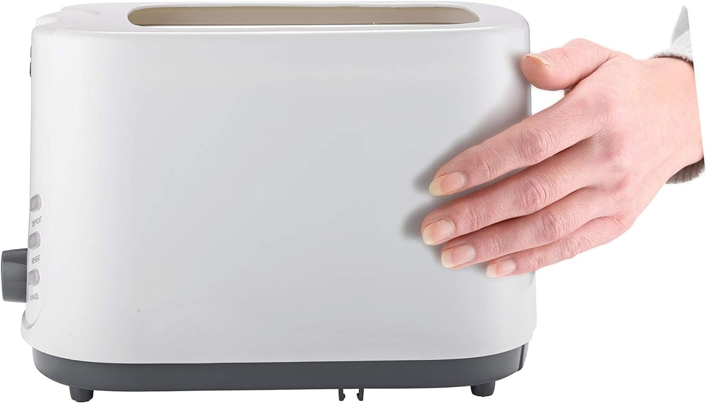 BLACK+DECKER 750W 2 Slice Cool Touch Bread Toaster, White - ET125-B5,
