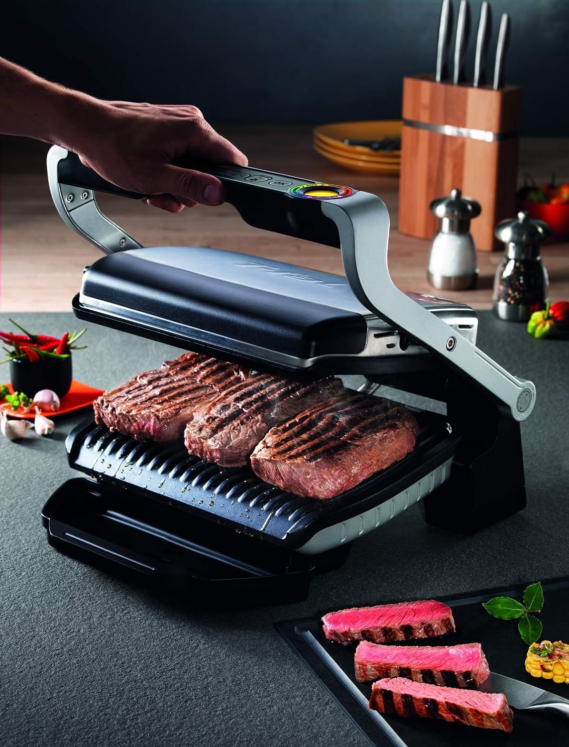 TEFAL Grill | Ultra compact Barbecue / BBQ Grill / Sandwich Maker | 1700 watts | Silver | 2 Years Warranty | GC302B28