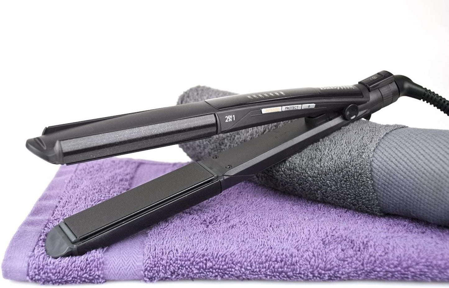 BaByliss Hair Straightener wet & Dry Straight, Dual-function Straightening And Curling, Advanced Heat Technology With Quick Heat-up Time, Long-lasting Results & Salon-quality Styling, ST330SDE (Black)
