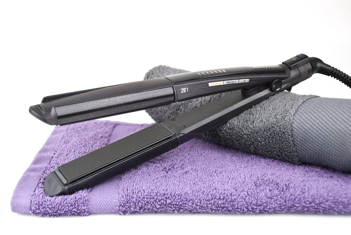 BaByliss Hair Straightener wet & Dry Straight, Dual-function Straightening And Curling, Advanced Heat Technology With Quick Heat-up Time, Long-lasting Results & Salon-quality Styling, ST330SDE (Black)