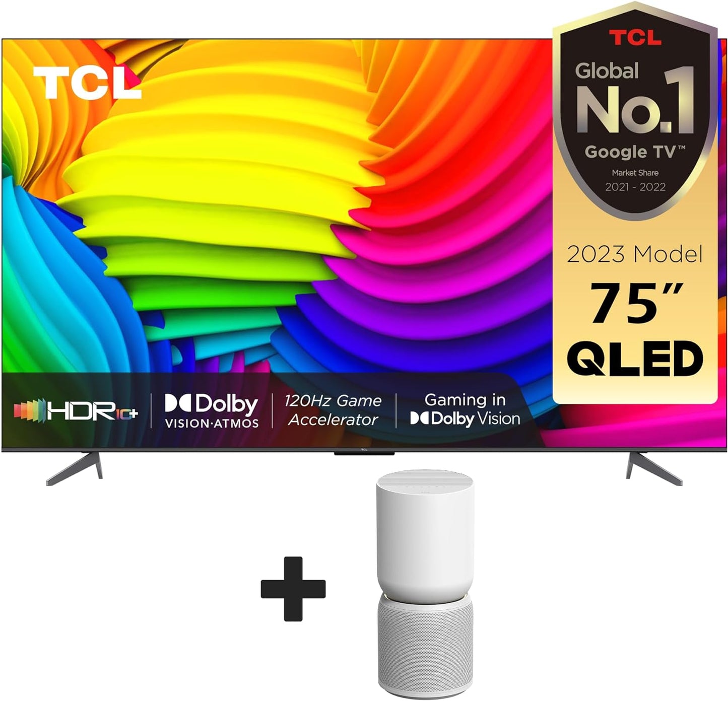 TCL 75 Inch TV 4K QLED Smart TV Dolby Vision Atmos HDR 10+ Game Master Wide Colour Gamut Quantum Dot Technology - 75C645 (2023 Model)