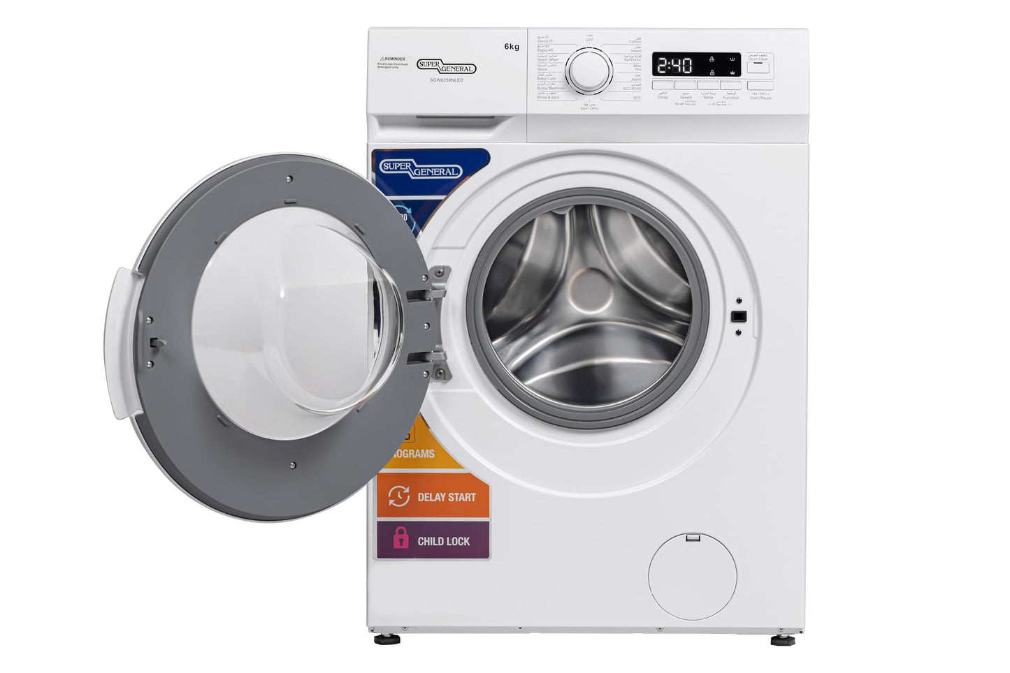 Super General SGW6250NLED 6Kg Front Load Washing Machine 2024 Edition