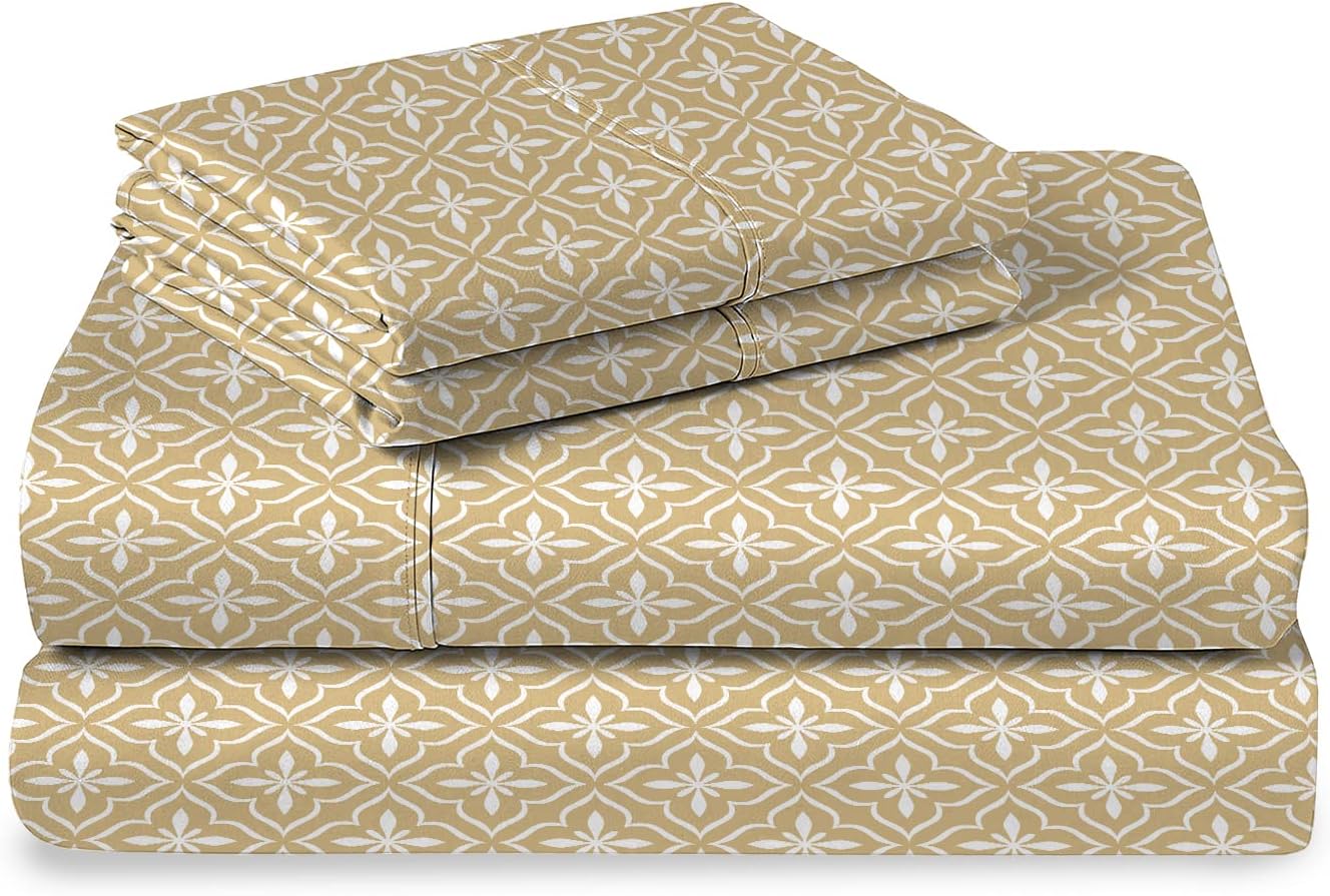 Pizuna Pure 100% Cotton Sheets California King Size, Luxurious 400 Thread Count Long Staple Cotton Sateen Sheets California King with 15inch Deep Pocket (Combed Cotton Sheets California King)