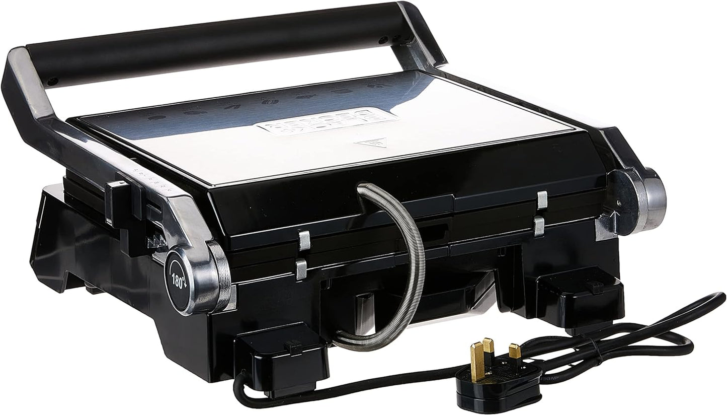Black+Decker 2000W Family Health Grill, Black/Silver, Cg2000-B5, 2 Year Warranty
