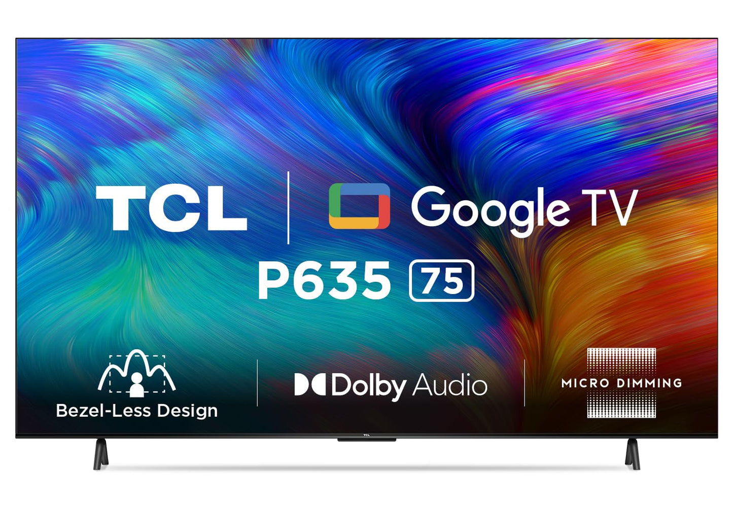 TCL 164 cm (65 inches) Bezel-Less Series 4K Ultra HD Smart LED Google TV 65P635 (Black)