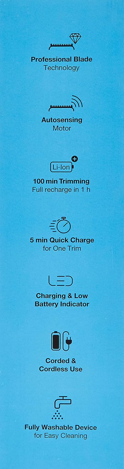 Braun MGK5245 7 in 1 Hair Clipper, Beard and Face Trimmer, Black/Blue