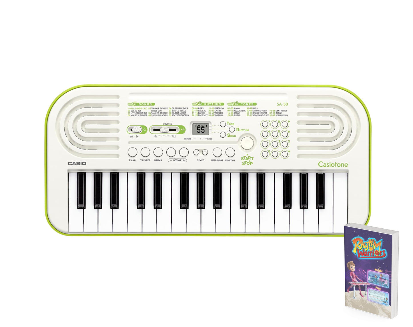 Casio SA-50 32 Mini-Keys Keyboard in White and Green