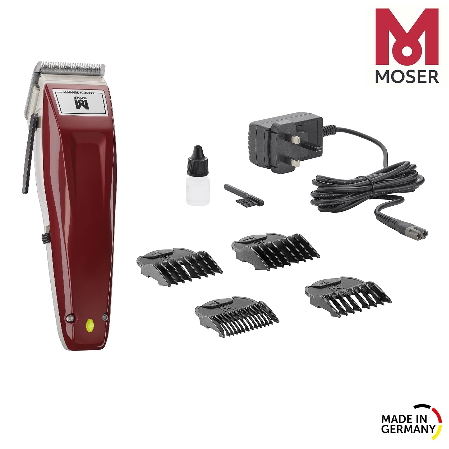 Moser Professional Corded Hair Clipper, Professional Hair Clipper for Men, Stainless Steel Blade, Multiclick Cutting Length Adjustment, Powerful Motor (1400-0150)