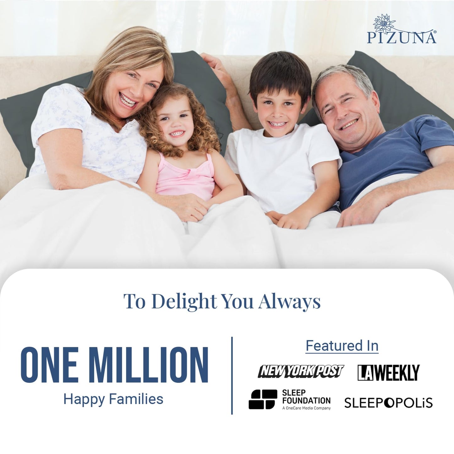 Pizuna 100% Luxury Cotton King Size Pillow Case Dark Blue, 1000 Thread Count 100% Long Staple Cotton Sateen Pillowcase, Pillow Covers with Stylish 4" Hem (Combed Cotton King Pillowcase Set of 2)