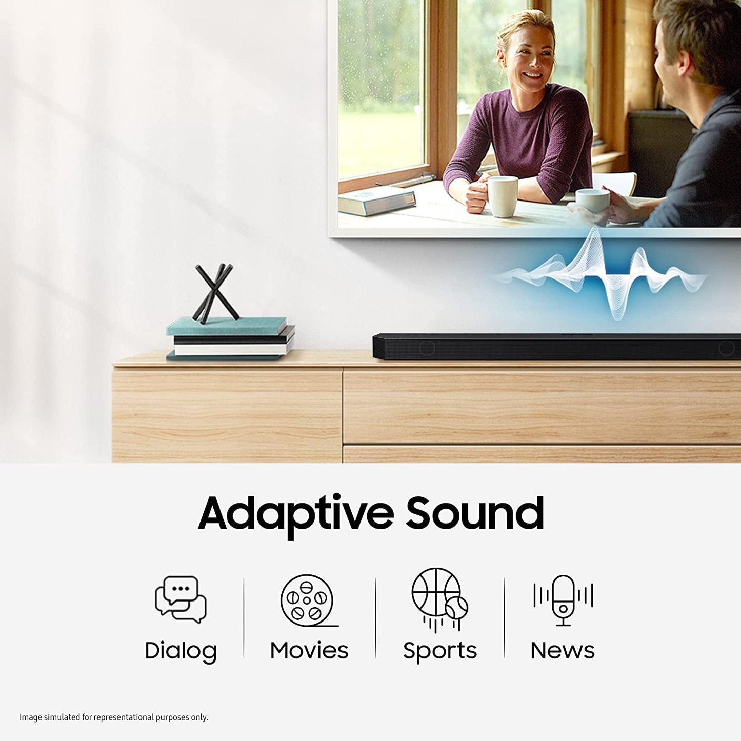 Samsung Q-Symphony soundbar (HW-Q700B) with 3 Channels, 1 subwoofer Channel, and 2 up-Firing Channels, Dolby True HD with Google & Alexa Smart Speaker (Black)