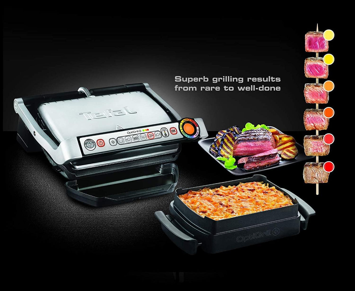 TEFAL Grill | Ultra compact Barbecue / BBQ Grill / Sandwich Maker | 1700 watts | Silver | 2 Years Warranty | GC302B28