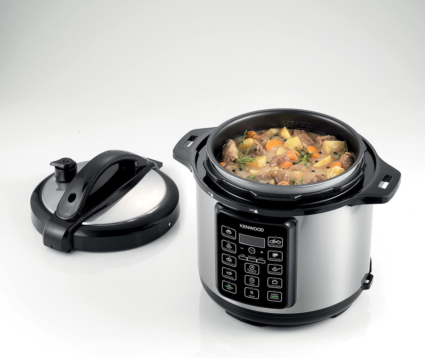 Kenwood 16 In 1 Electric Pressure Cooker 8L 1000W Multifunctional Programmable Multicooker With Safety Feature, Smart Cook Programs, Pcm80 Silver/Black, Pcm80.000Ss