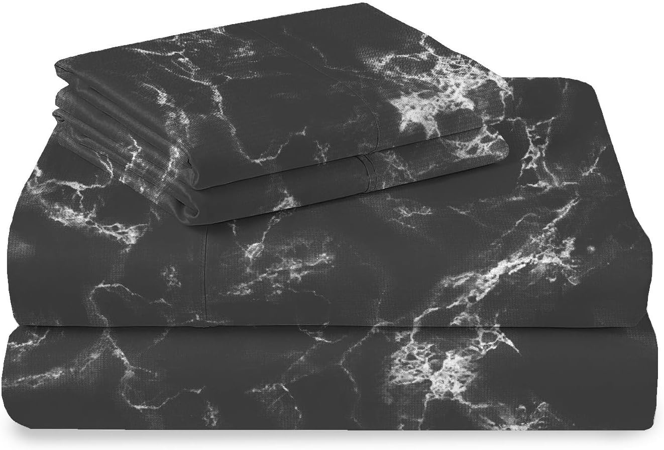Pizuna Pure 100% Cotton Sheets California King Size, Luxurious 400 Thread Count Long Staple Cotton Sateen Sheets California King with 15inch Deep Pocket (Combed Cotton Sheets California King)