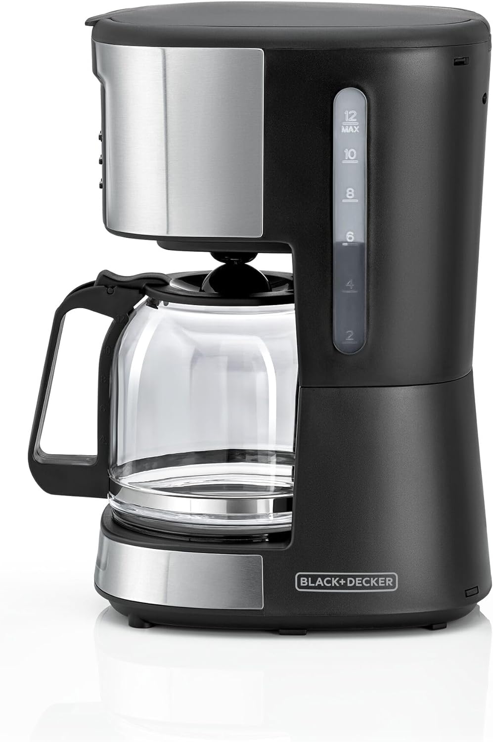 Black+Decker 750W 10 Cup Coffee Maker/Coffee Machine With Glass Carafe For Drip Coffee, Silver/Black - Dcm750S-B5, 2 Years Warranty