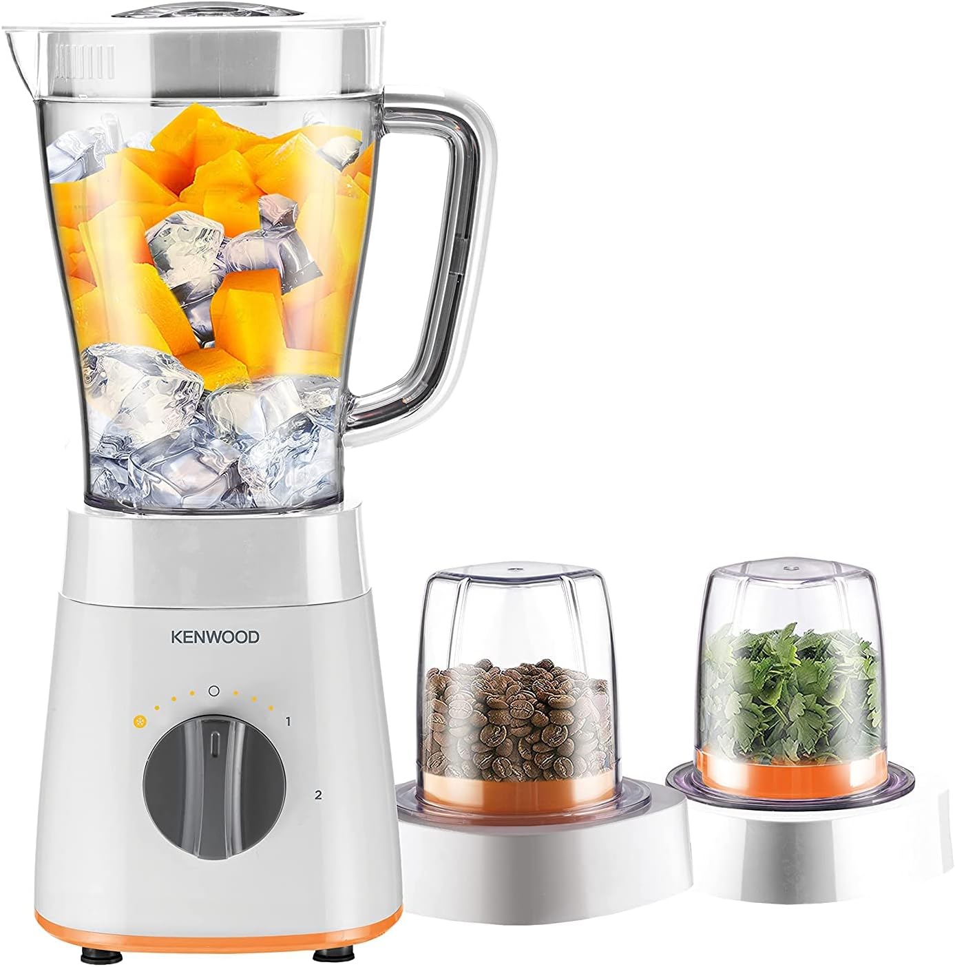 Kenwood Blender 500W Smoothie Blender/Smoothie Maker 1.5L with Grinder Mill, Chopper Mill, Ice Crush Function BLP15.360BK Black