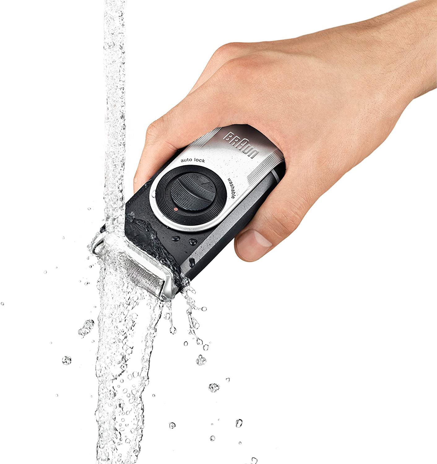 Braun M 90 Mobile Shaver Battery Operated, Silver Black