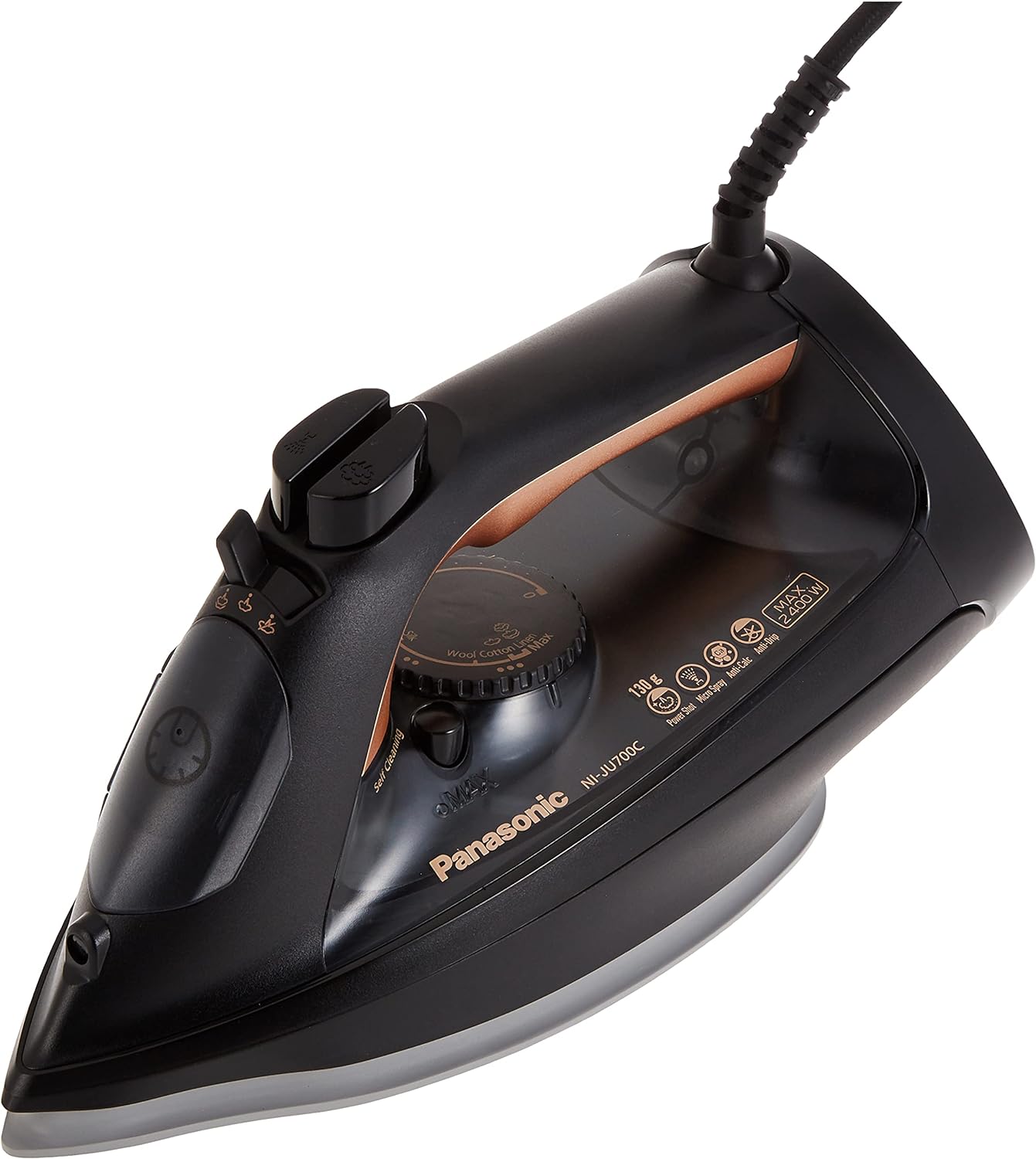 Panasonic Steam Iron, 2300W, Ni-U400, Pink, Big Ceramic Soleplate